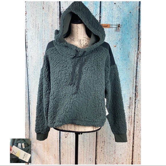 Zella NWT Green Sheila Fleece Hooded Pullover Hoodie - Picture 2 of 12